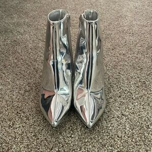 A New Day Metallic Silver Booties size 7 - only worn once!